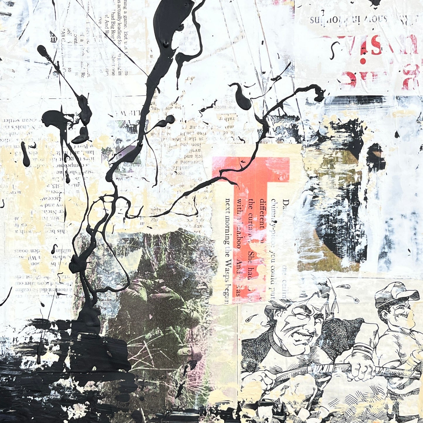 Original Mixed Media Abstract Modern Art Painting 18x24 "Arbuscle" Signed