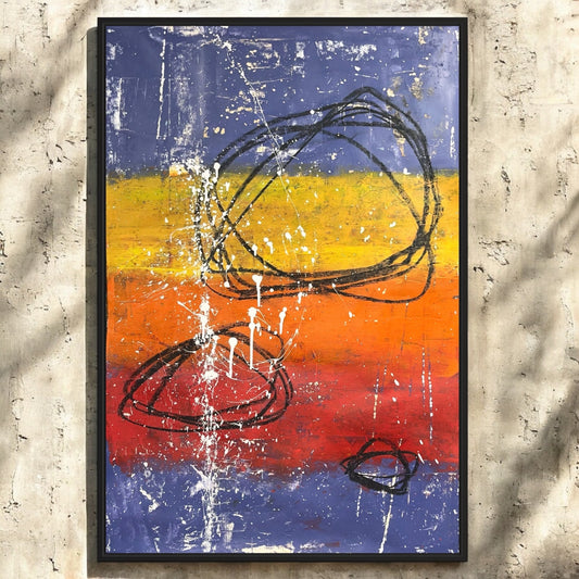 Original Mixed Media Abstract Modern Art Painting 24x36 "Pacifica" Signed