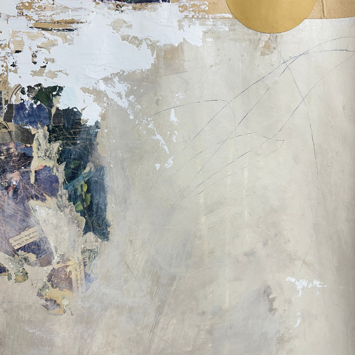 Original Mixed Media Modern Art Colllage Painting 18x24 "Hemialgia" Signed