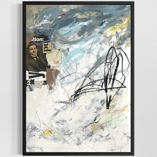 Original Abstract Modern Art Painting on Paper "Xography" #33 Signed