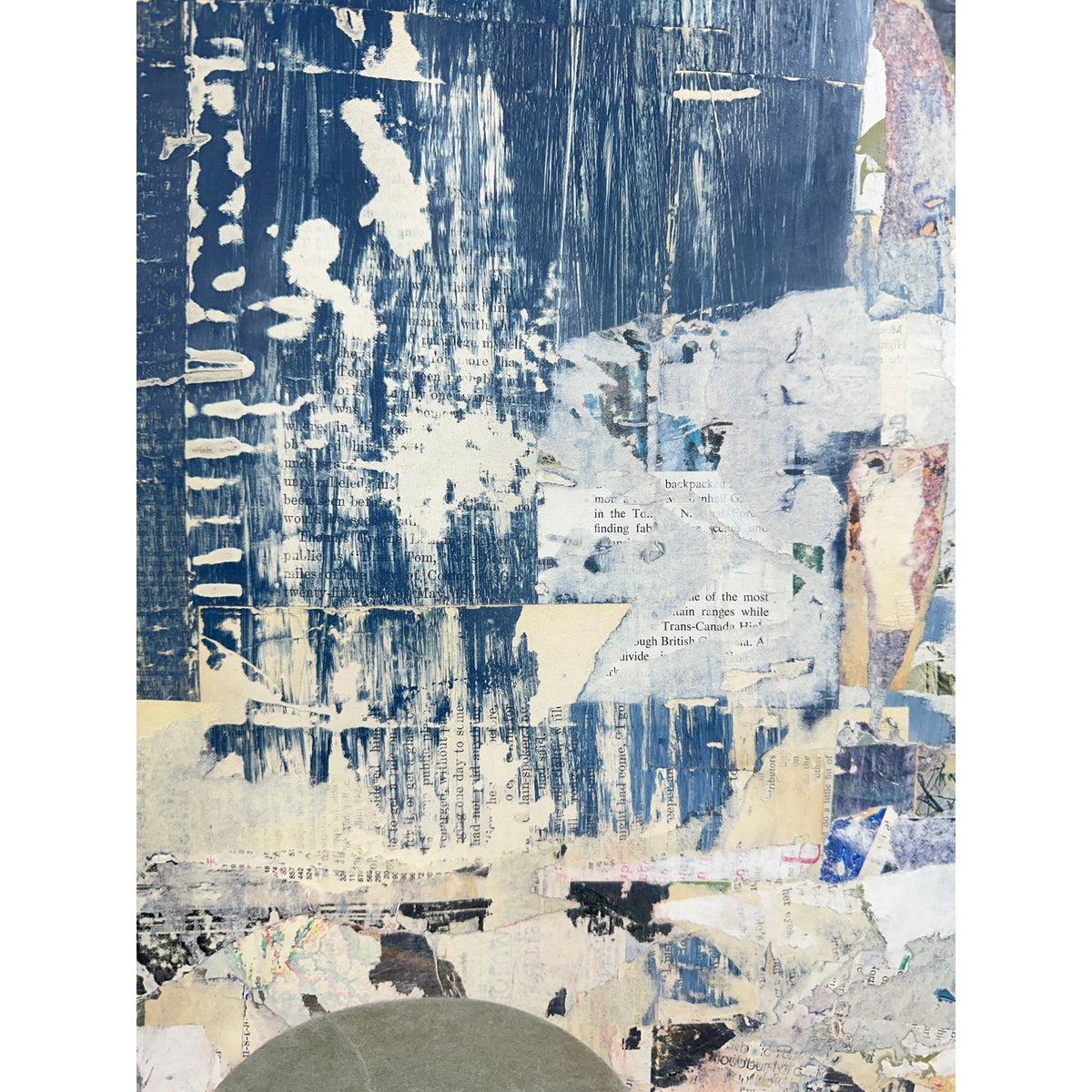 Original Mixed Media Modern Art Collage Painting 18x24 "Vinology" Signed