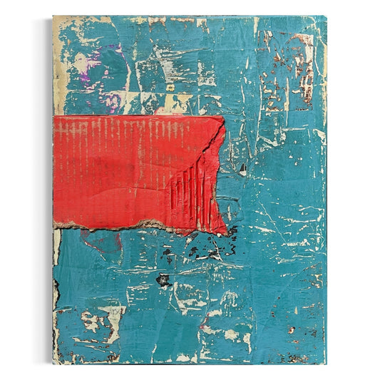 Original Mixed Media Abstract Art Collage Painting 11x14 "Flawed Cheekbone"