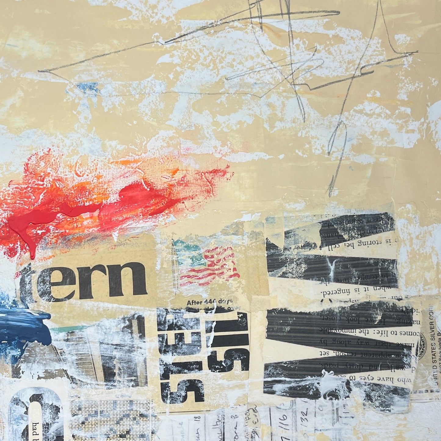 Original Mixed Media Abstract Modern Art Painting 18x24 "Sonorescent" Signed