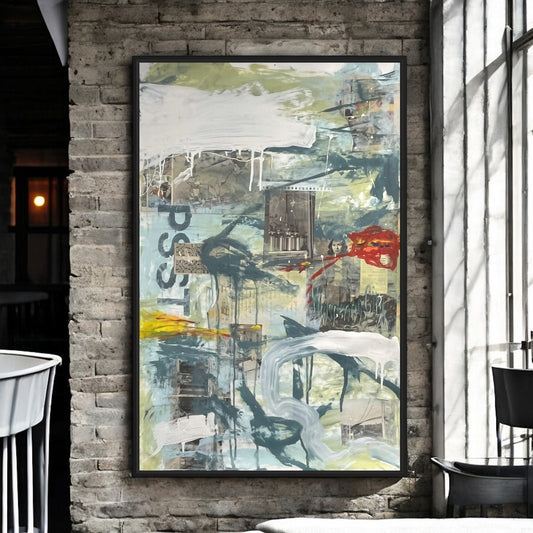 Original Mixed Media Abstract Modern Art Painting 24x36 "Whispering Gift" Signed