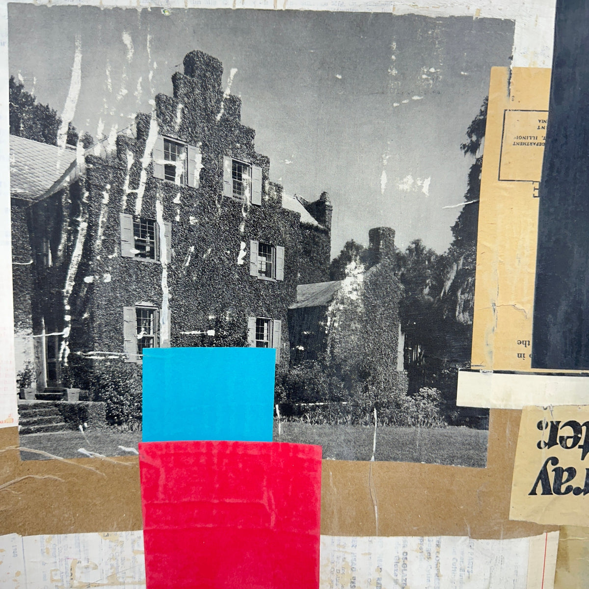 Original Mixed Media Modern Art Collage Painting 18x24 "Tutulus" Signed