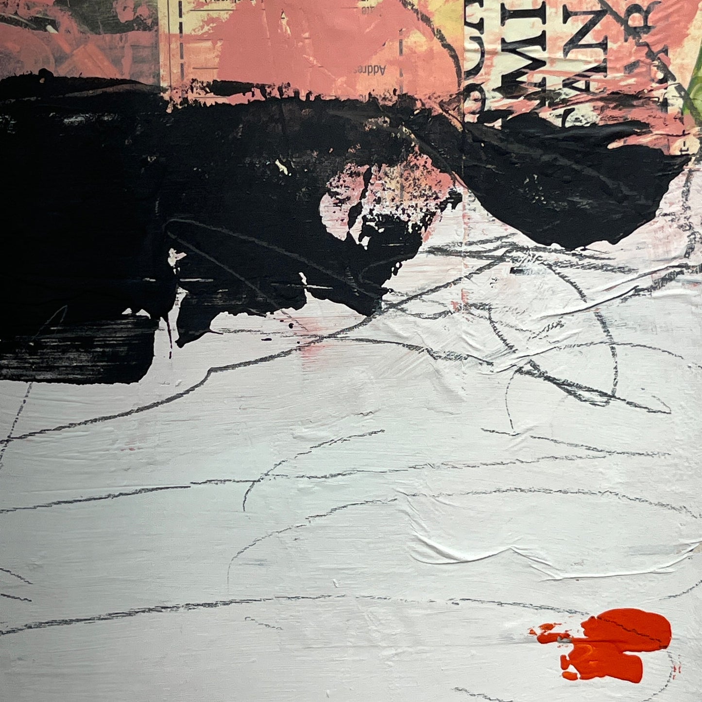 Original Mixed Media Abstract Modern Art Painting 18x24 "Postament" Signed