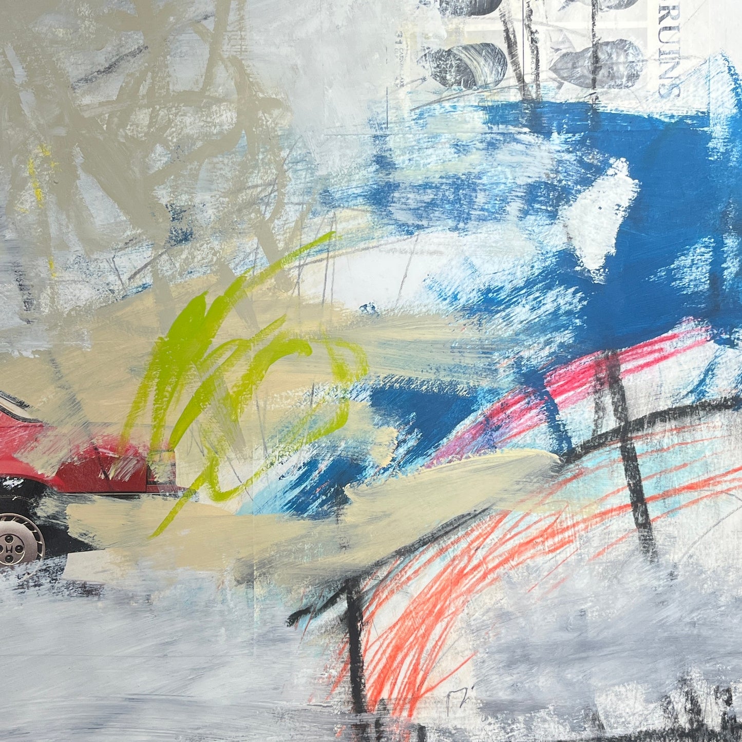 Original Mixed Media Abstract Modern Art Painting 18x24 "Songket" Signed