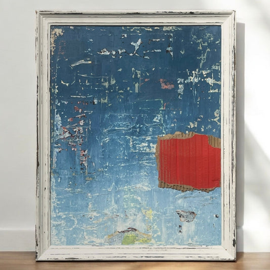 Original Framed Mixed Media Abstract Art Collage Painting 16x20 "Prevalence"