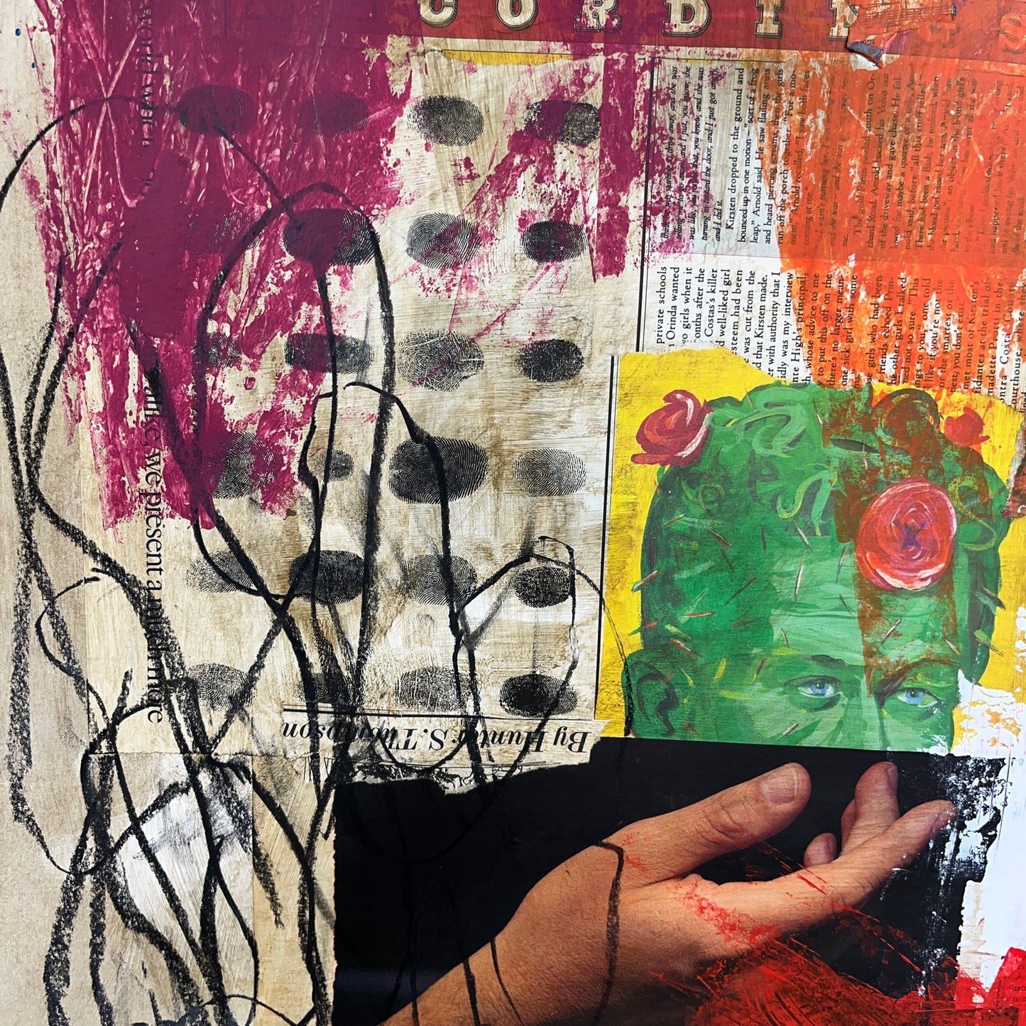 Original Mixed Media Modern Art Painting 18x24 "Fear and Loathing" Signed