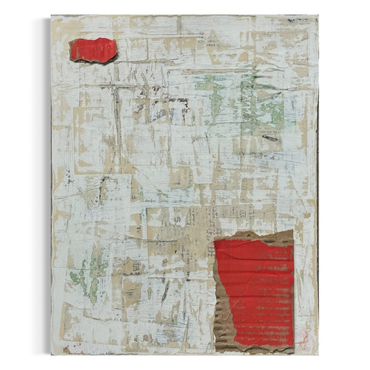 Original Mixed Media Abstract Art Collage Painting 11x14 "Dwell"