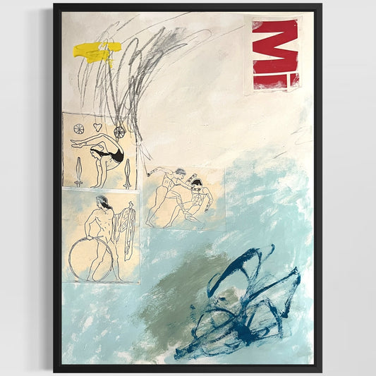 Original Abstract Modern Art Painting on Paper "Anthography" #34 Signed