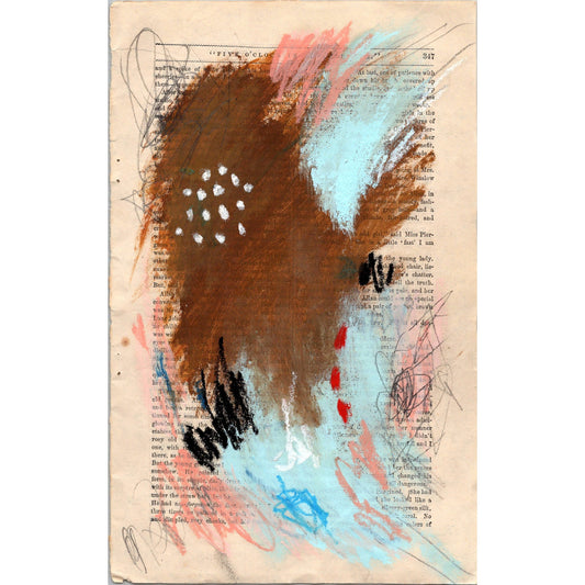 Original Abstract Modern Art Painting on Paper from 1878 Magazine #9 Signed