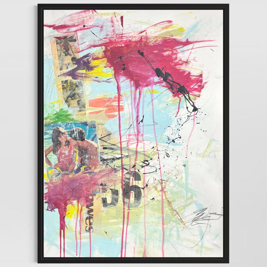 Original Mixed Media Abstract Modern Art Painting 18x24 "Chiliad" Signed