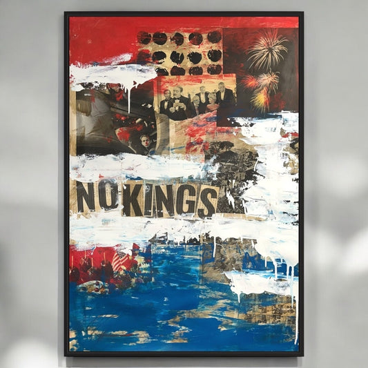 Original Mixed Media Abstract Modern Art Painting 24x36 "No Kings I" Signed