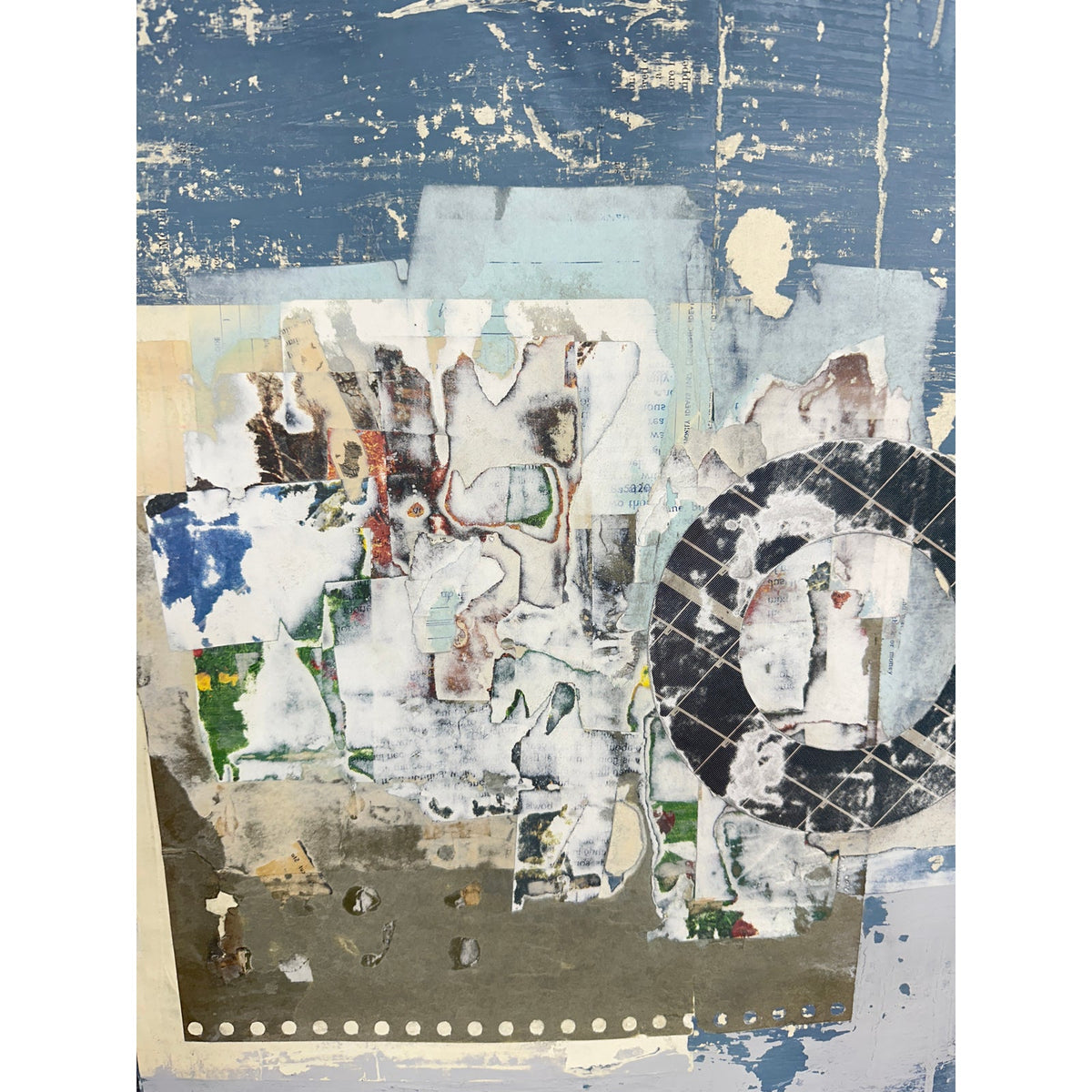 Original Mixed Media Modern Art Collage Painting 18x24 "Dormer" Signed