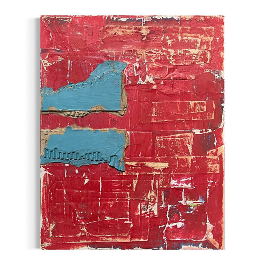 Original Mixed Media Abstract Art Collage Painting 11x14 "Judge"