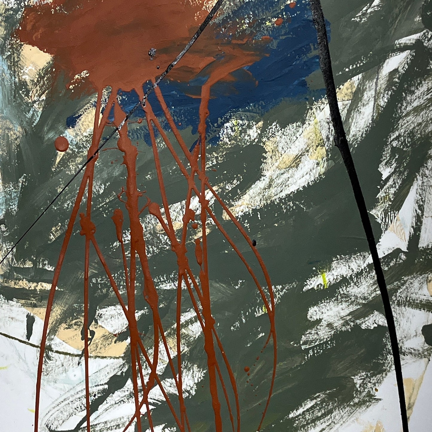 Original Mixed Media Abstract Modern Art Painting 18x24 "Barouche" Signed