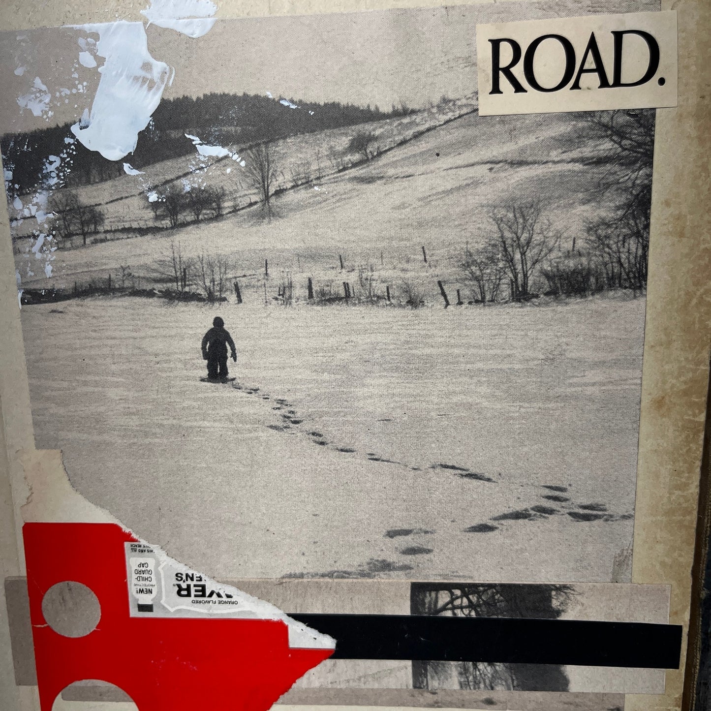 Original Mixed Media Modern Art Collage "Road." 7.75x10.5" Signed
