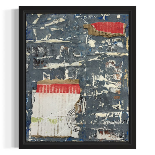 Original Framed Mixed Media Modern Art Collage Painting 8x10 "Realize"