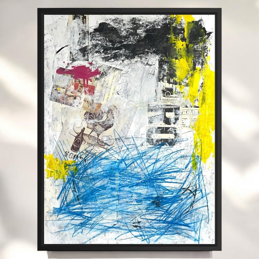 Original Mixed Media Abstract Modern Art Painting 18x24 "Tropism" Signed