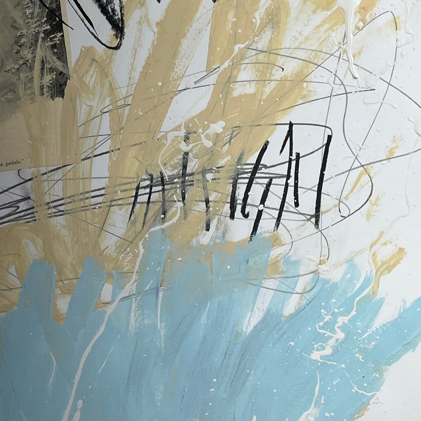 Original Mixed Media Abstract Modern Art Painting 18x24 "Miss Goodwin" Signed