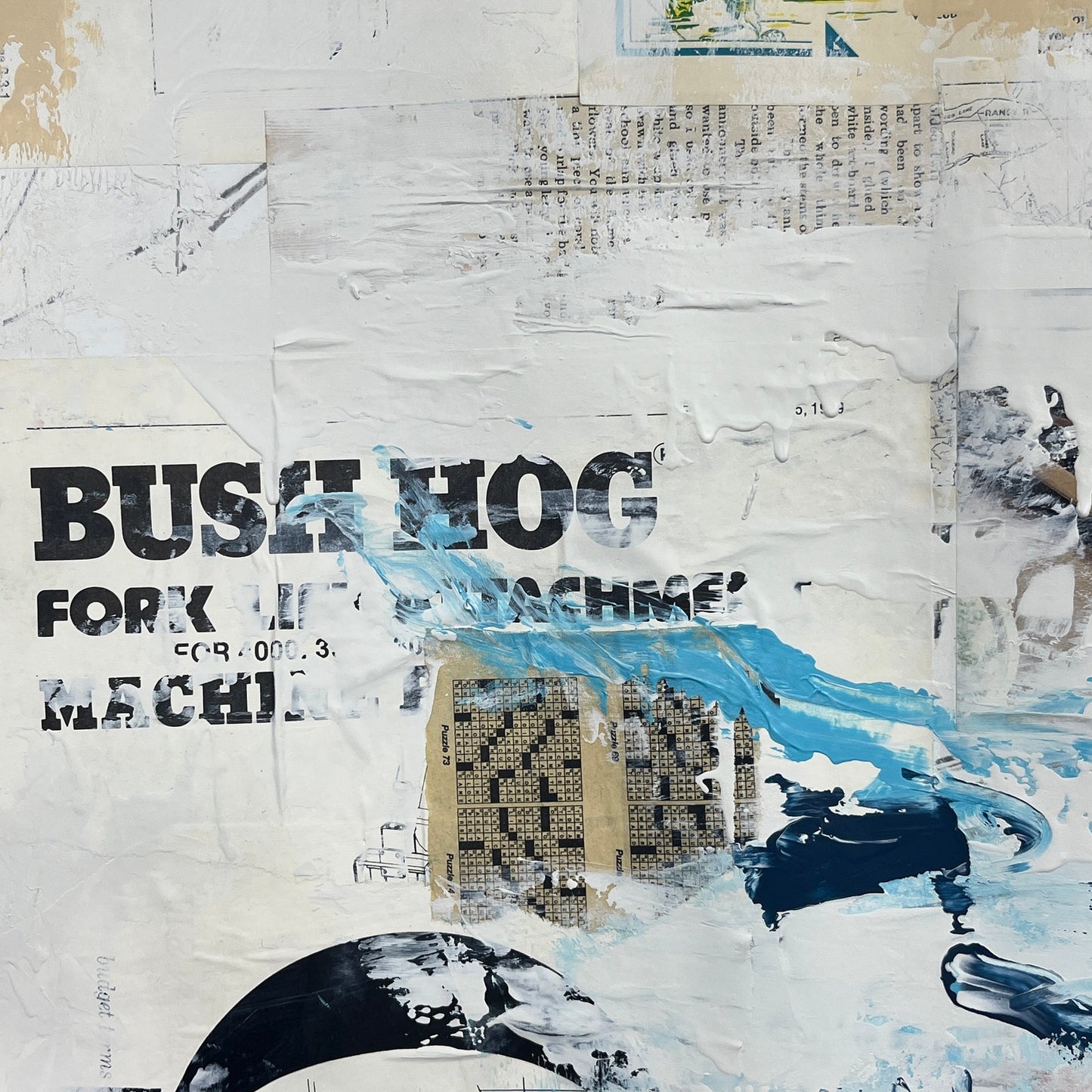 Original Mixed Media Abstract Modern Art Painting 18x24 "Bush Hog" Signed
