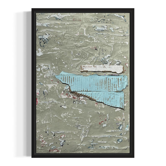 Original Framed Mixed Media Modern Art Collage Painting 12x18 "Archipelago"