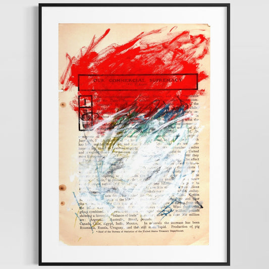Original Abstract Modern Art Painting on Paper from 1902 Magazine #7 Signed