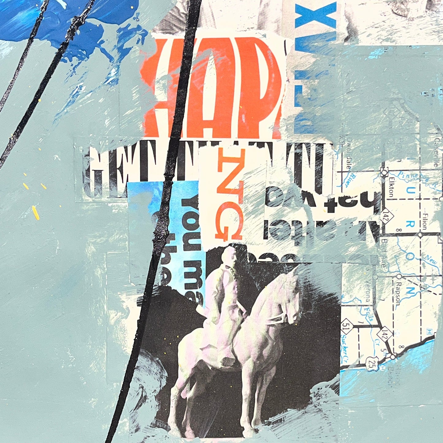 Original Mixed Media Abstract Modern Art Painting 18x24 "Onomastics" Signed