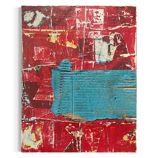 Original Mixed Media Abstract Art Collage Painting 11x14 "Wrinkle"