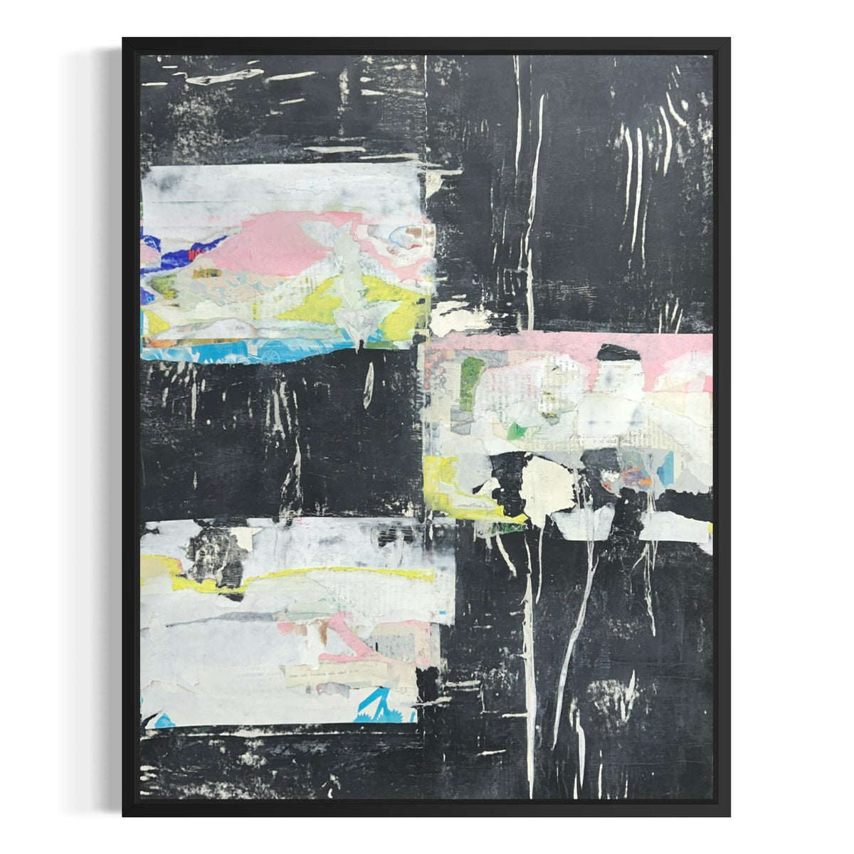 Original Mixed Media Modern Art Collage Painting 18x24 "Gramercy" Signed