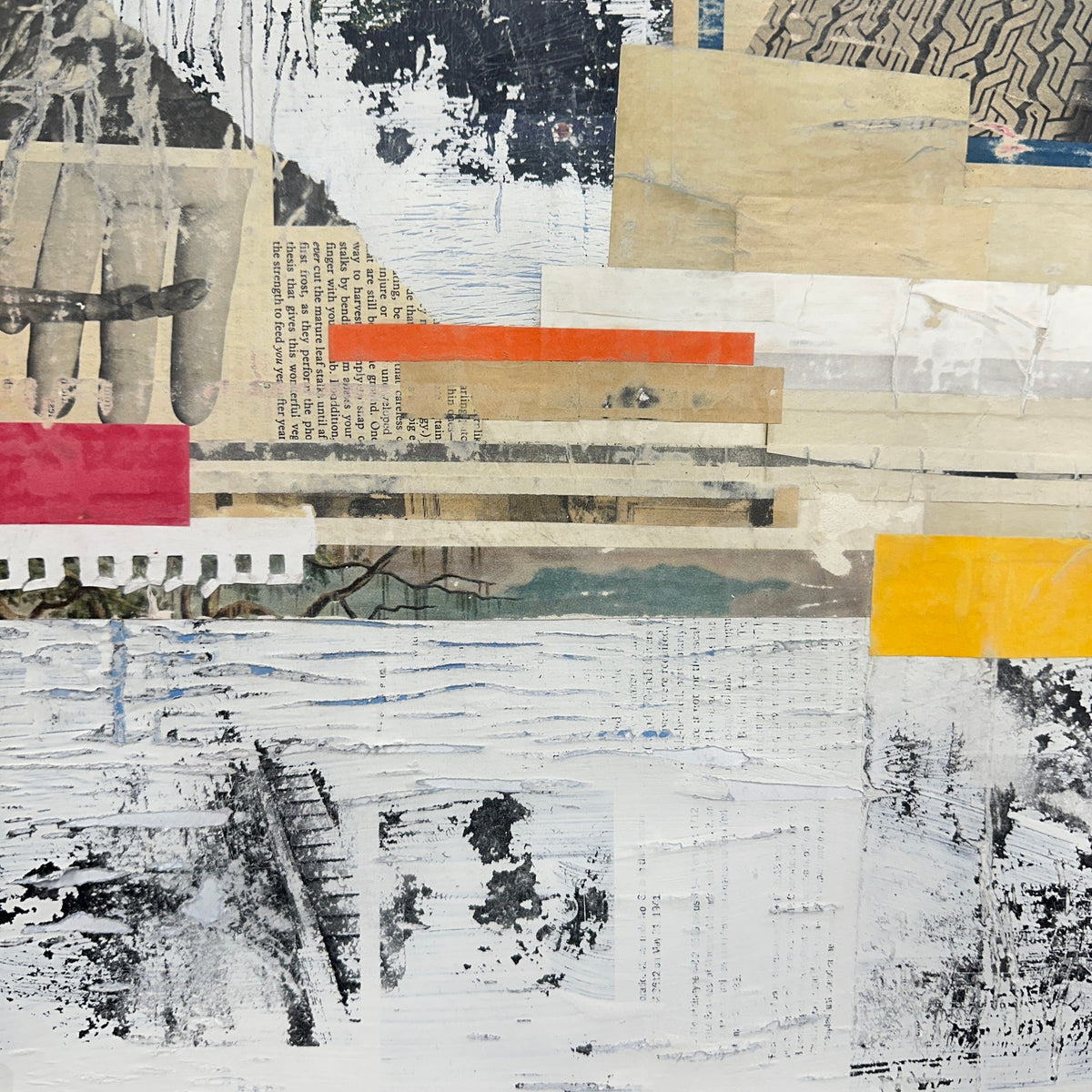 Original Mixed Media Modern Art Collage Painting 18x24 "Dysgenesis" Signed