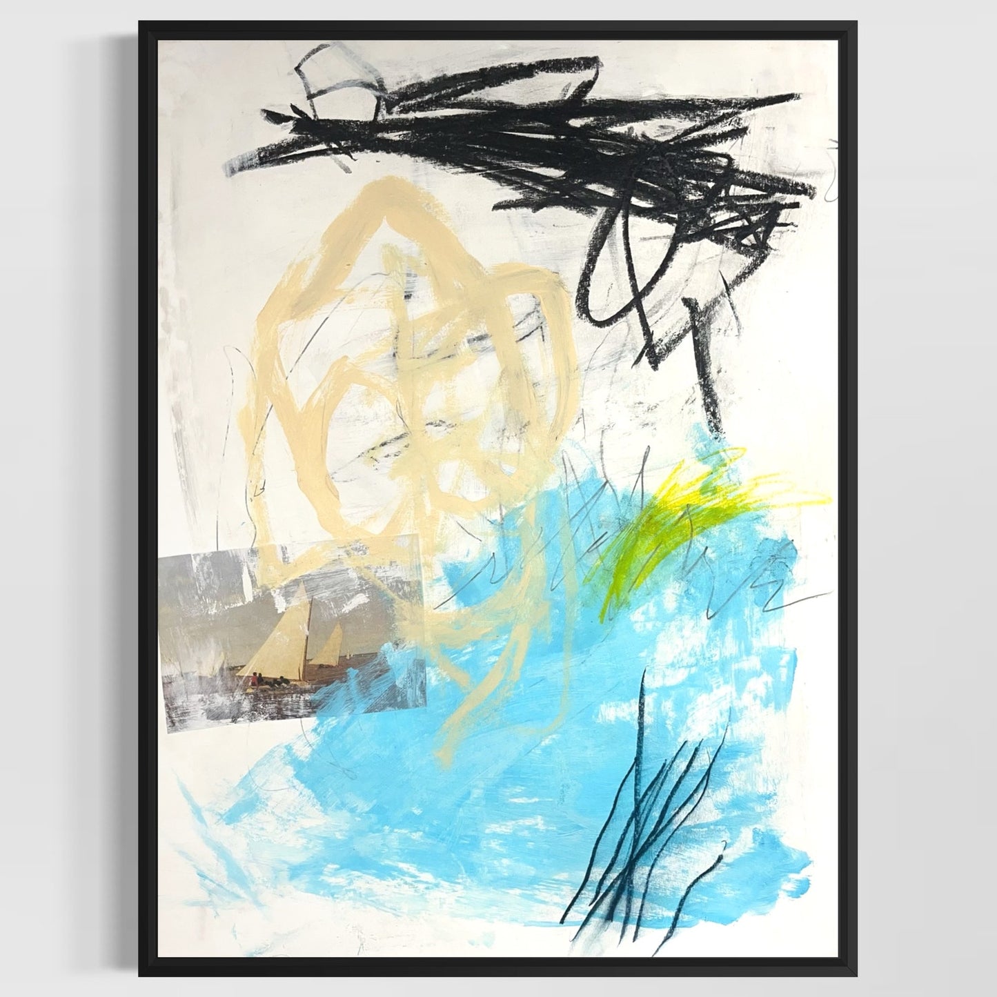 Original Mixed Media Abstract Modern Art Painting 18x24 "Sutile" Signed