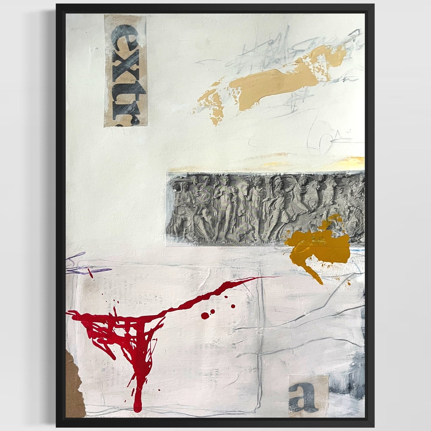 Original Abstract Modern Art Painting on Paper "Monial" #40 Signed