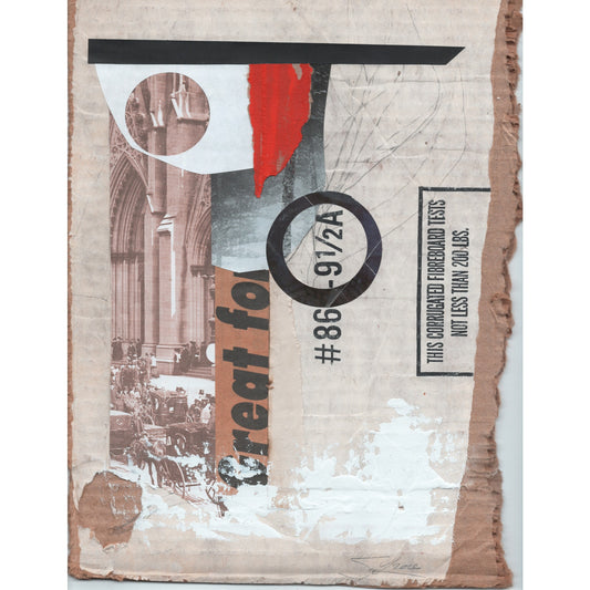 Original Mixed Media Modern Art Collage "Sympatrea" 8.5x11.25" Signed