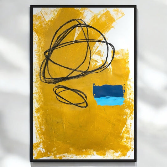 Original Mixed Media Abstract Modern Art Painting 24x36 "Quadrireme" Signed