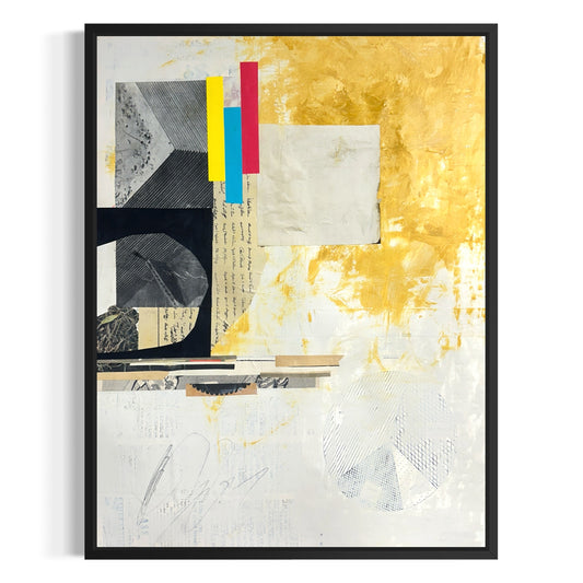 Original Mixed Media Modern Art Colllage Painting 18x24 "Rand" Signed