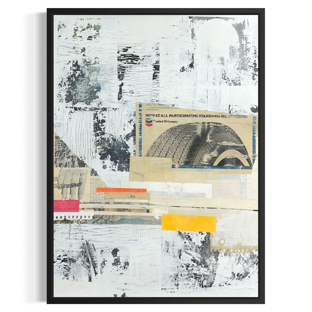Original Mixed Media Modern Art Collage Painting 18x24 "Dysgenesis" Signed