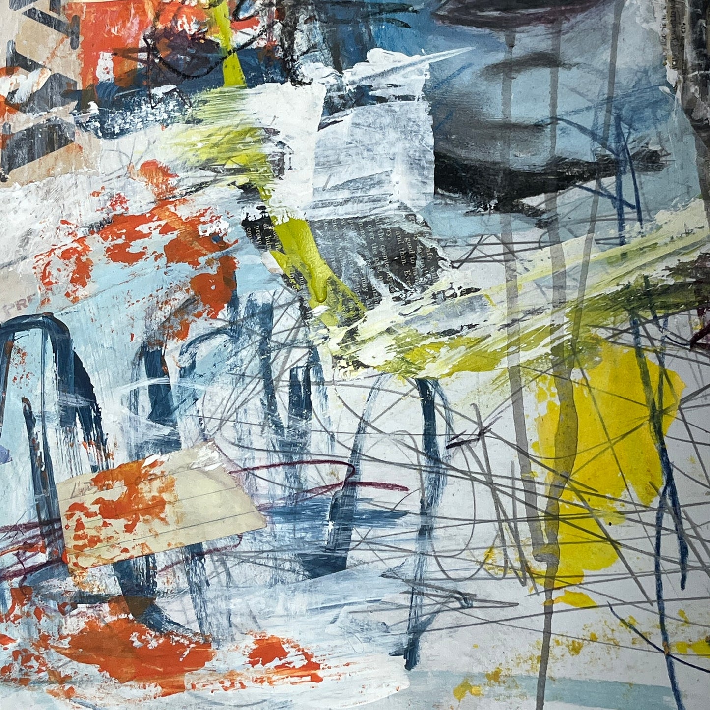 Original Mixed Media Abstract Art Painting 18x24 “Deprivation" Signed
