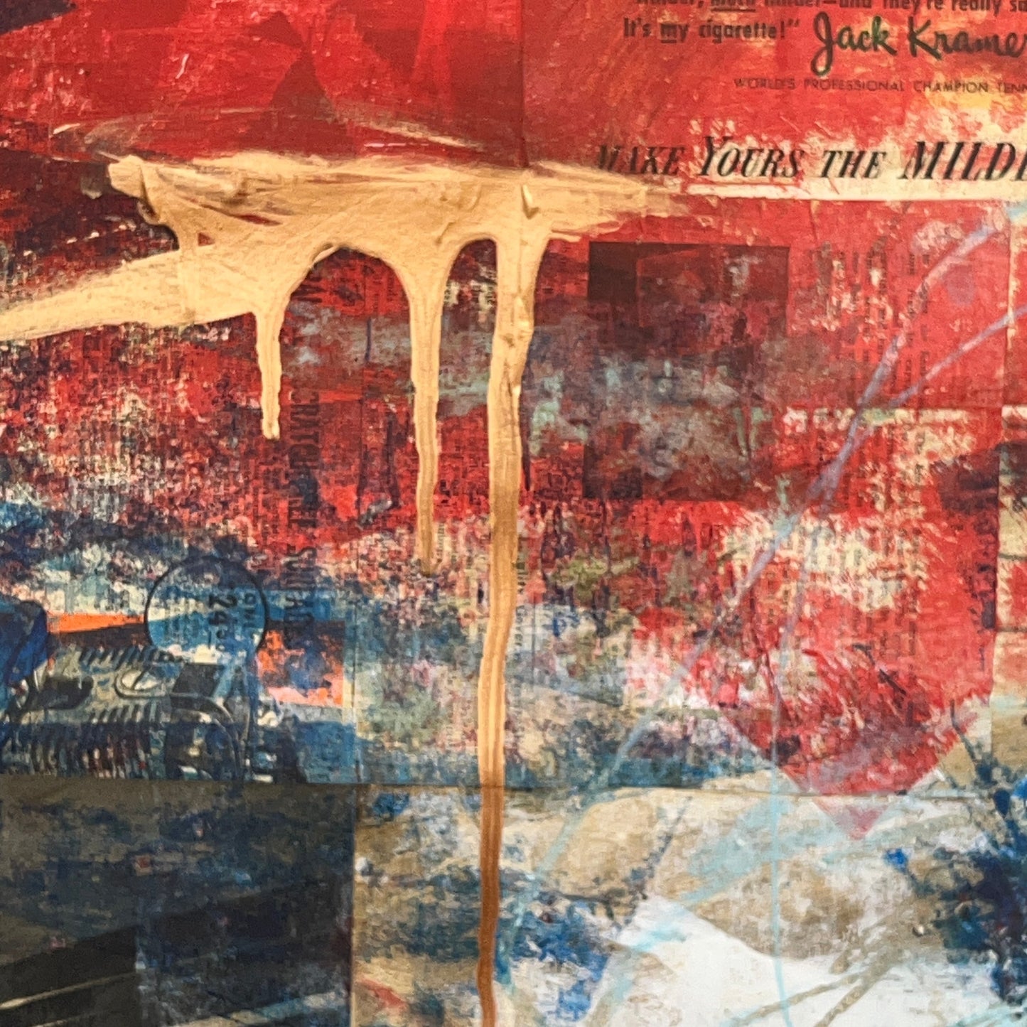 Original Mixed Media Abstract Modern Art Painting 24x36 "Benefice" Signed
