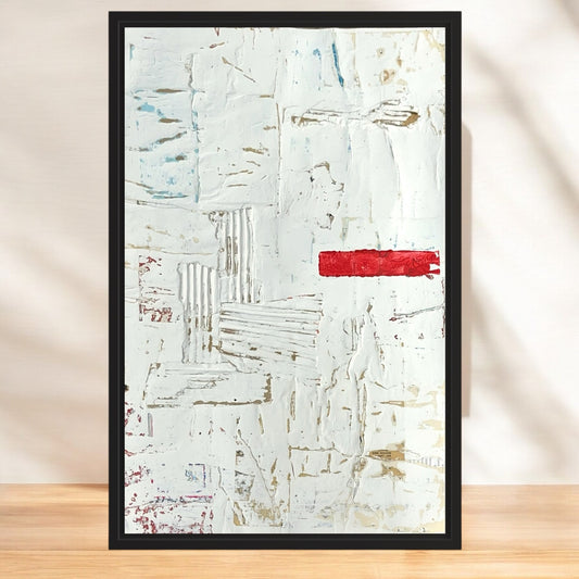 Original Framed Minimalist Modern Art Collage Painting 12x18 "Dentigerous"