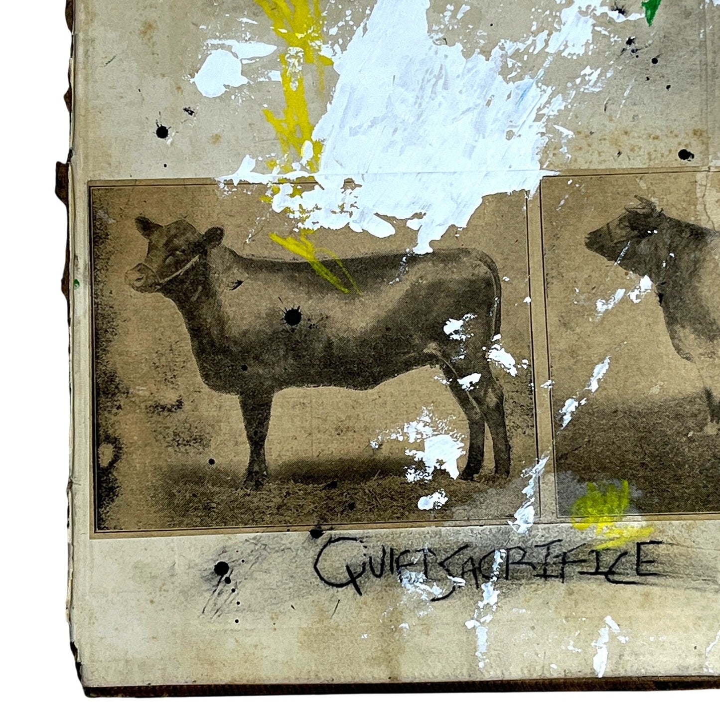Original Mixed Media Modern Art Collage "Grith" 7x10.5" Signed