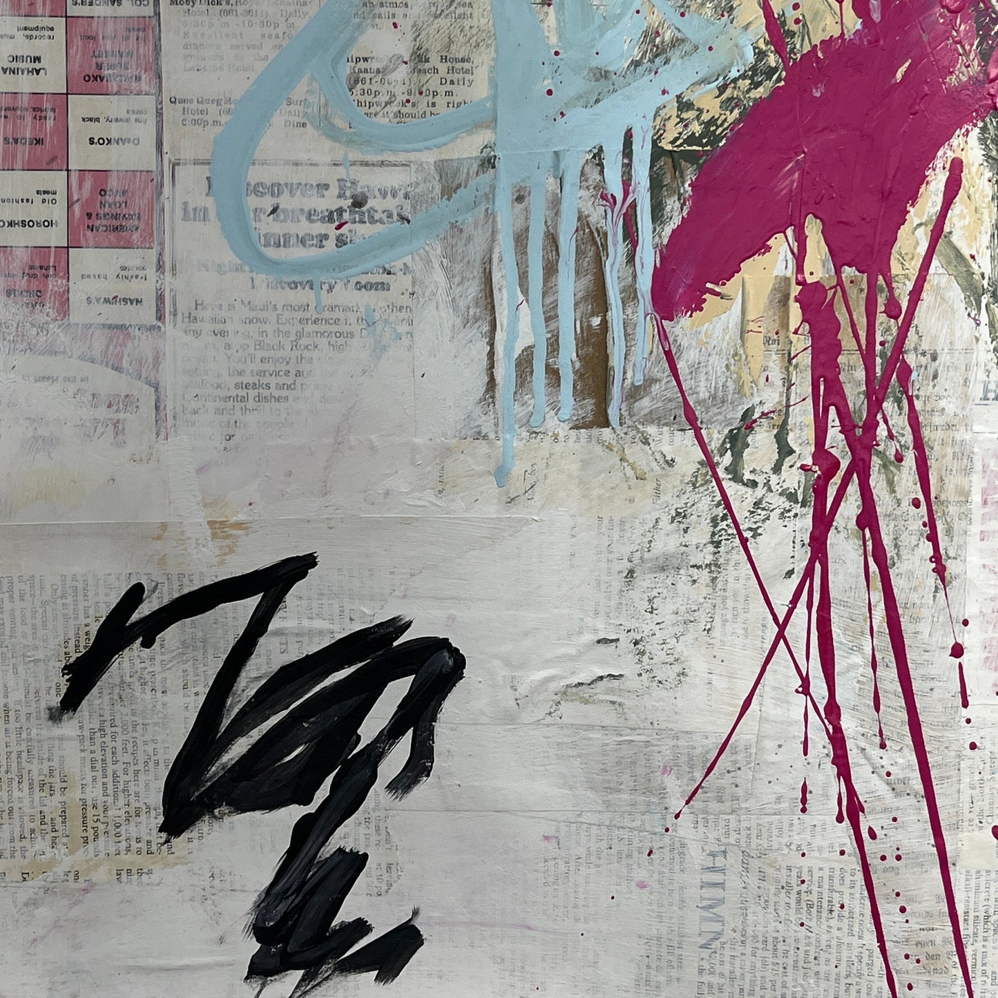 Original Mixed Media Abstract Modern Art Painting 18x24 "Ukeke" Signed