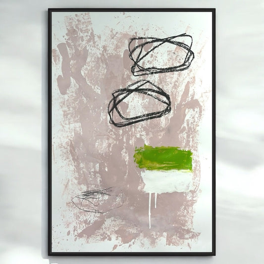 Original Mixed Media Abstract Modern Art Painting 24x36 "Hanaster" Signed