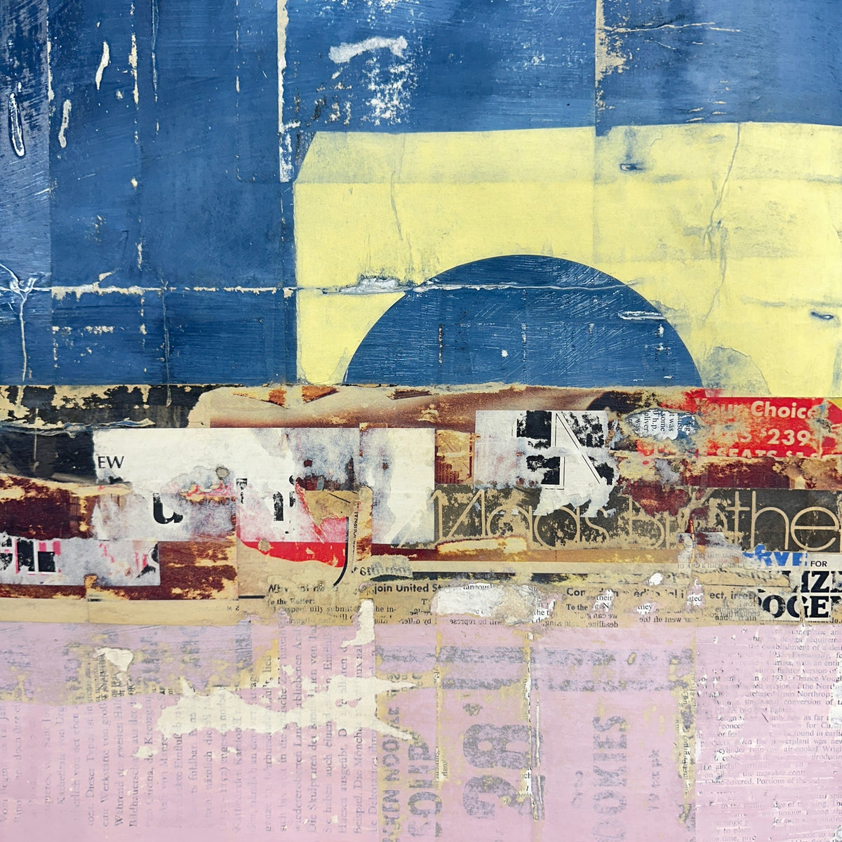 Original Mixed Media Modern Art Collage Painting 18x24 "Vinolent" Signed