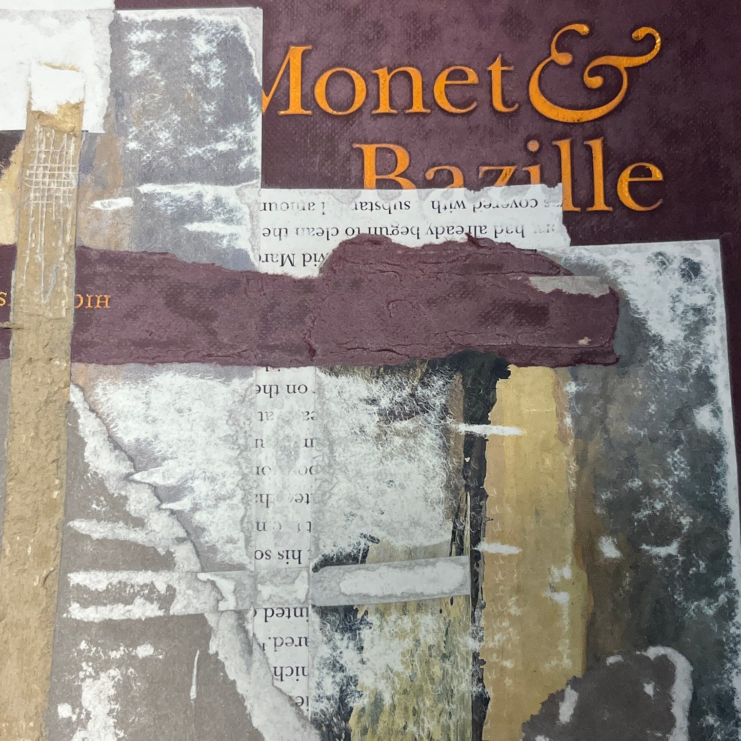 Original Modern Art Collage Painting 9x12 "Monet & Bazille I" Signed