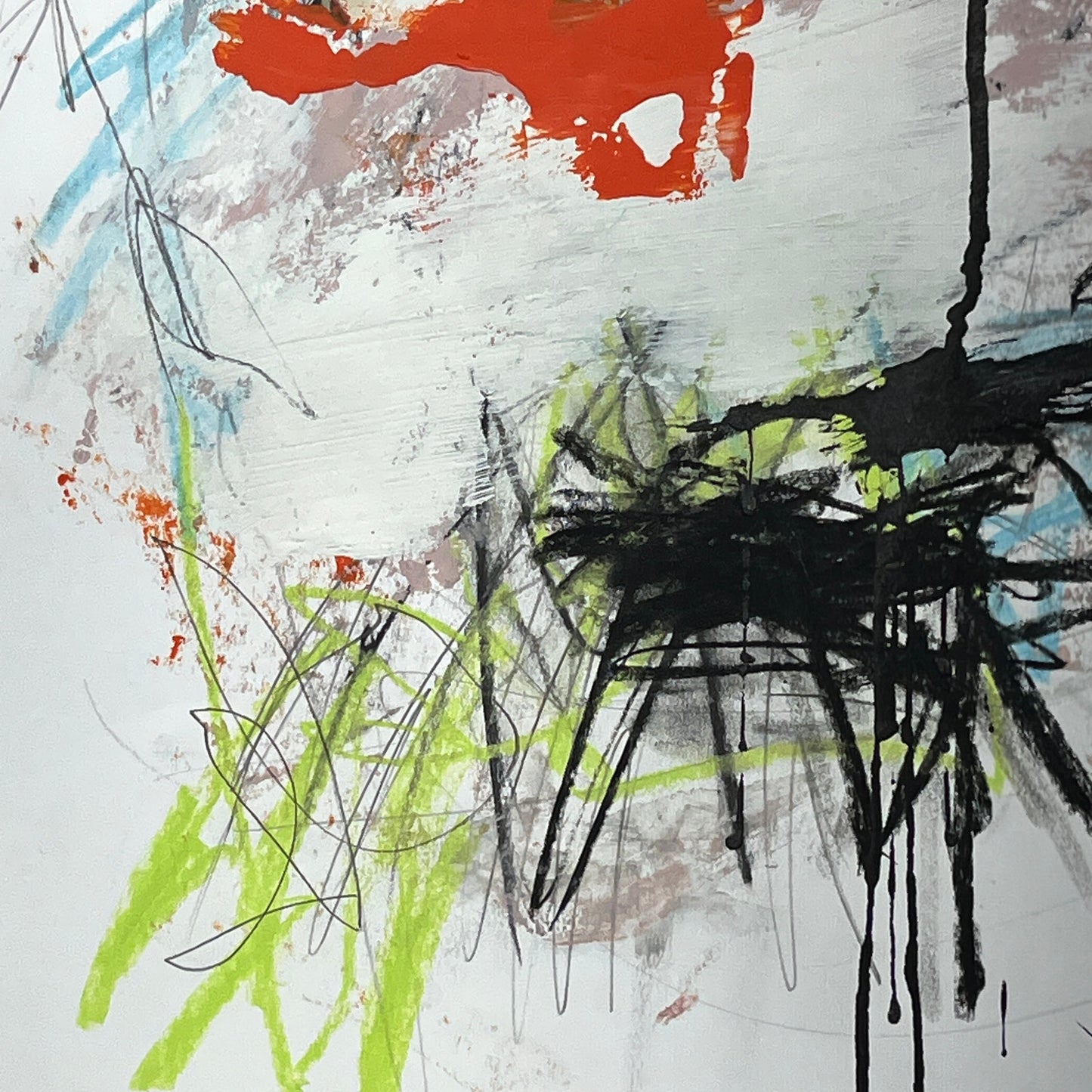 Original Mixed Media Abstract Modern Art Painting 18x24 "Acersecomic" Signed