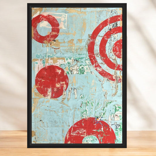 Original Framed Mixed Media Modern Art Collage Painting 12x18 "Trochiform"