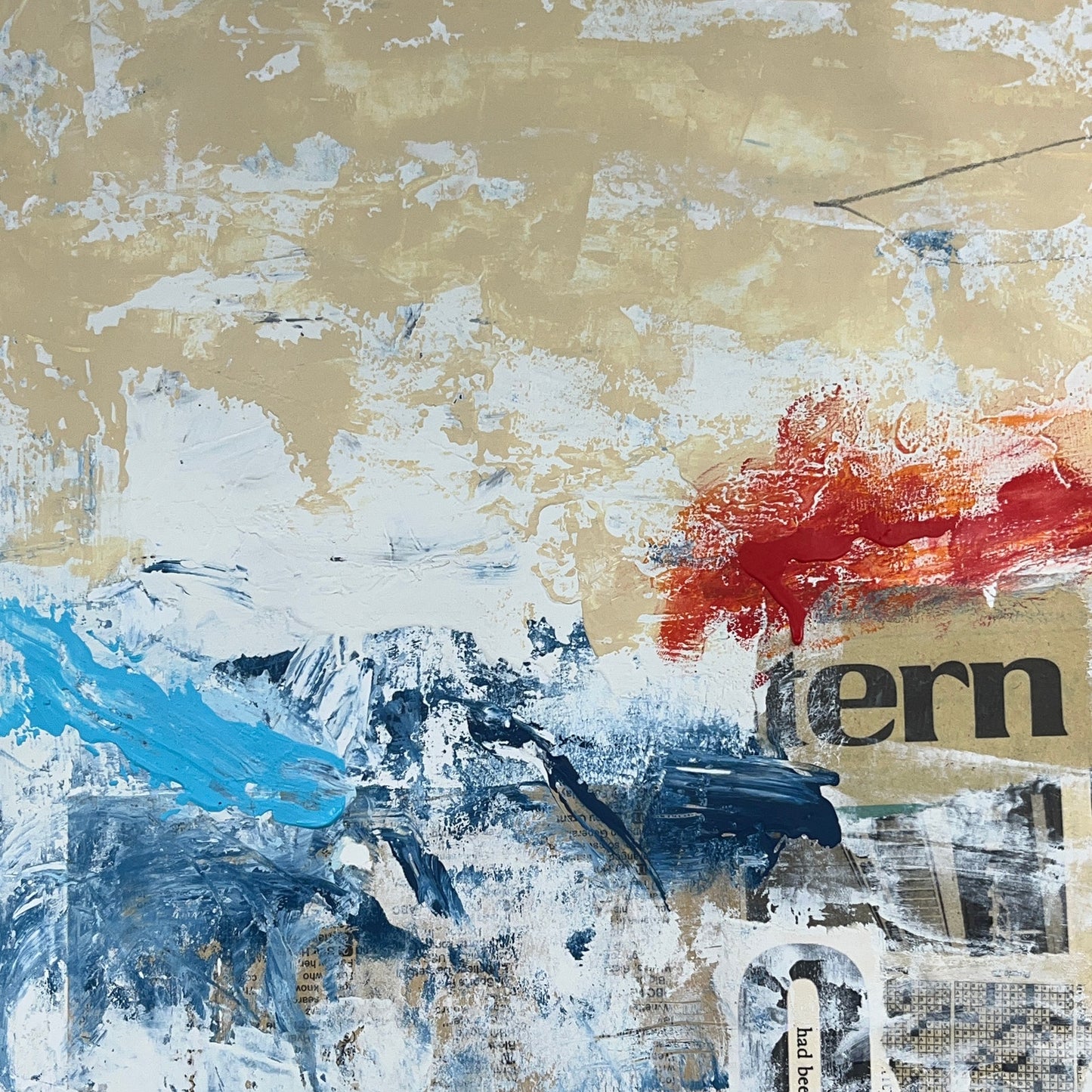 Original Mixed Media Abstract Modern Art Painting 18x24 "Sonorescent" Signed