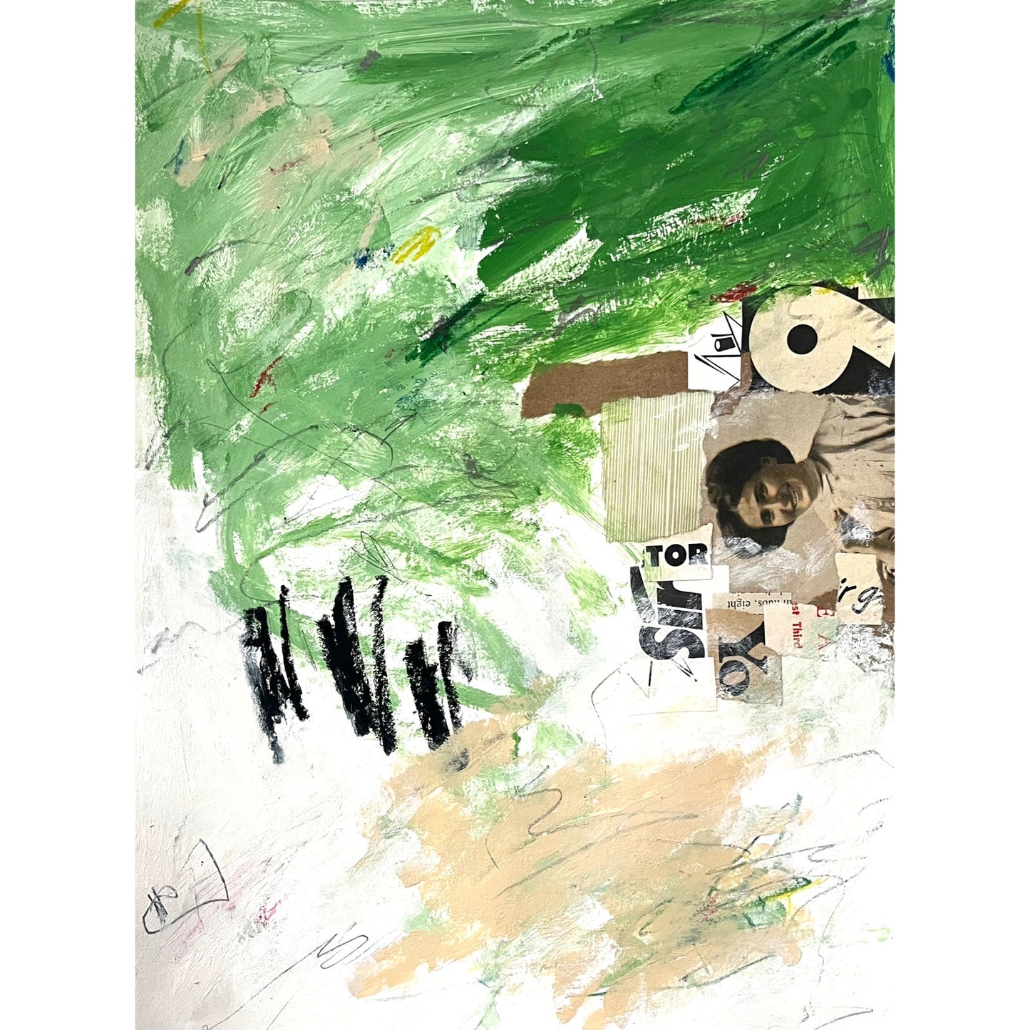 Original Abstract Modern Art Painting on Paper "Ambulophobia" #4 Signed